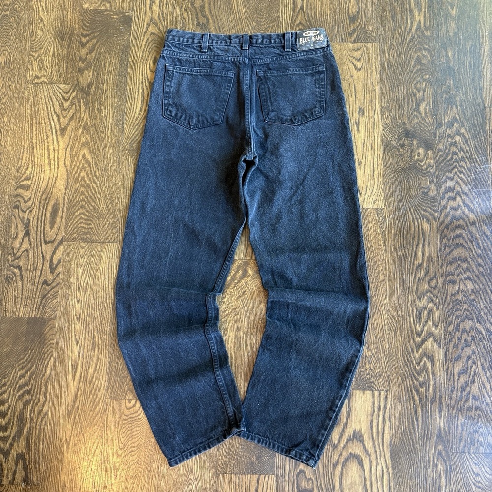 Vintage 2000s Old Navy Blue Jeans Men's 32x32 Black Denim Straight Fit Baggy Y2K